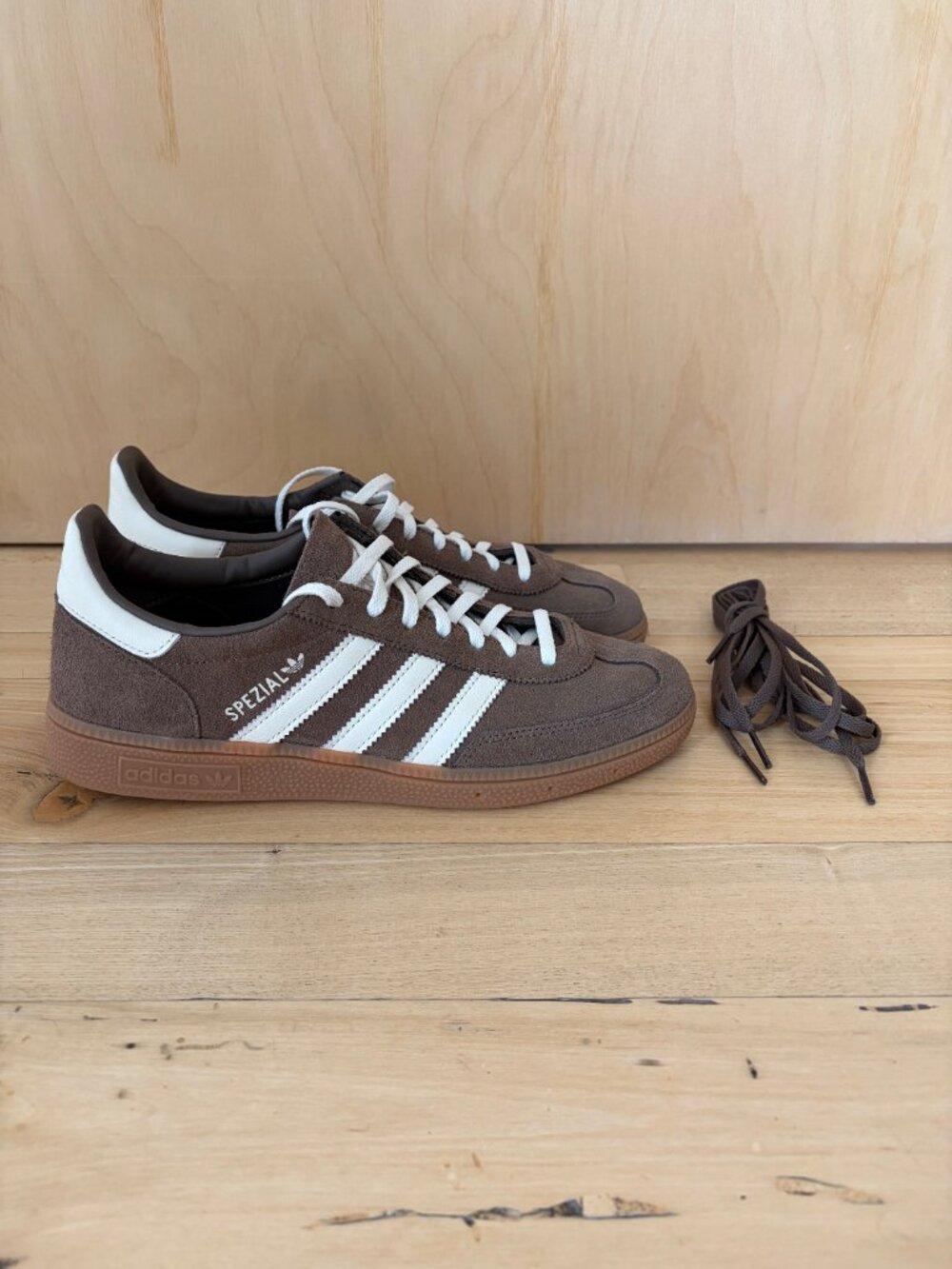 adidas Originals Brown Suede Samba Style Sneakers with White Stripes - Picture 2 of 5